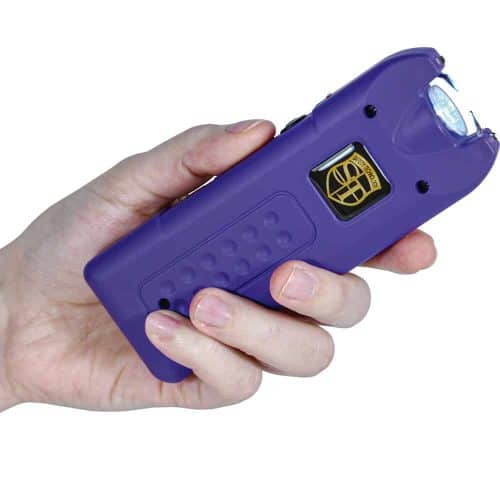 Purple Stun Master MultiGuard rechargeable stun gun with alarm and LED flashlight