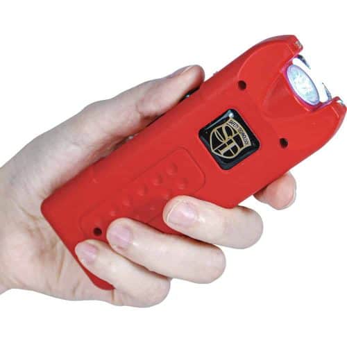 Red Stun Master MultiGuard rechargeable stun gun with alarm and LED flashlight