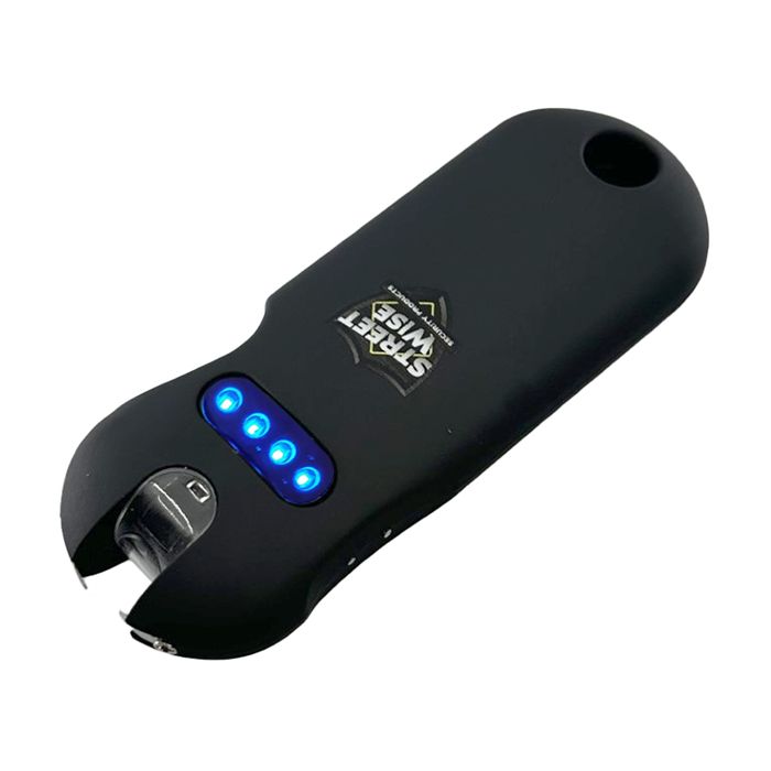 Streetwise SMART rechargeable keychain stun gun — Black