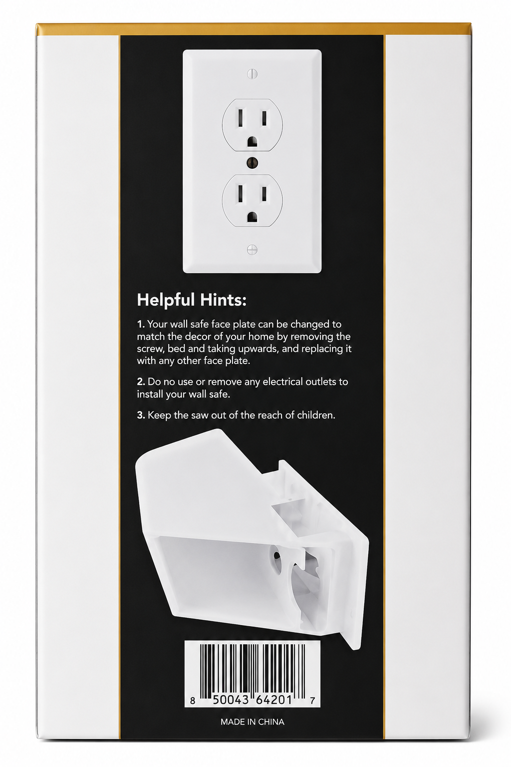 Wall Socket-Style Diversion Safe-Hidden Wall Outlet Storage