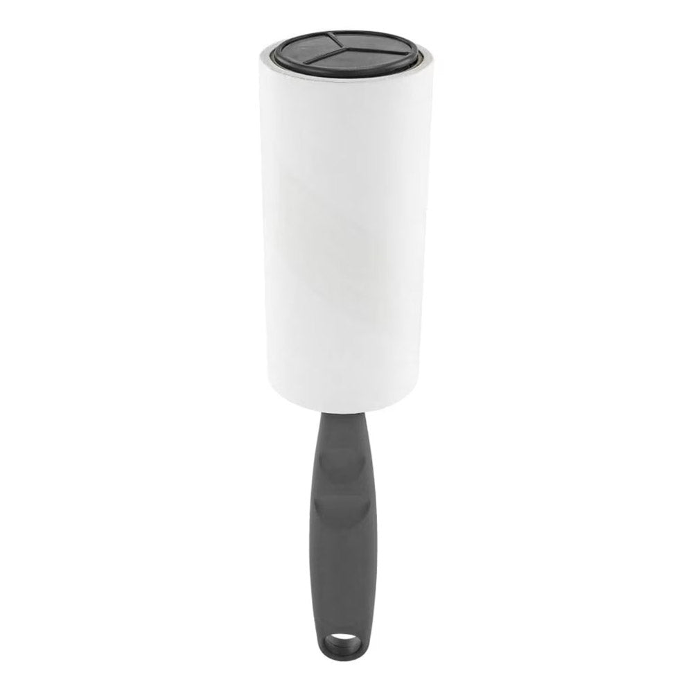 White lint roller diversion safe with black handle.